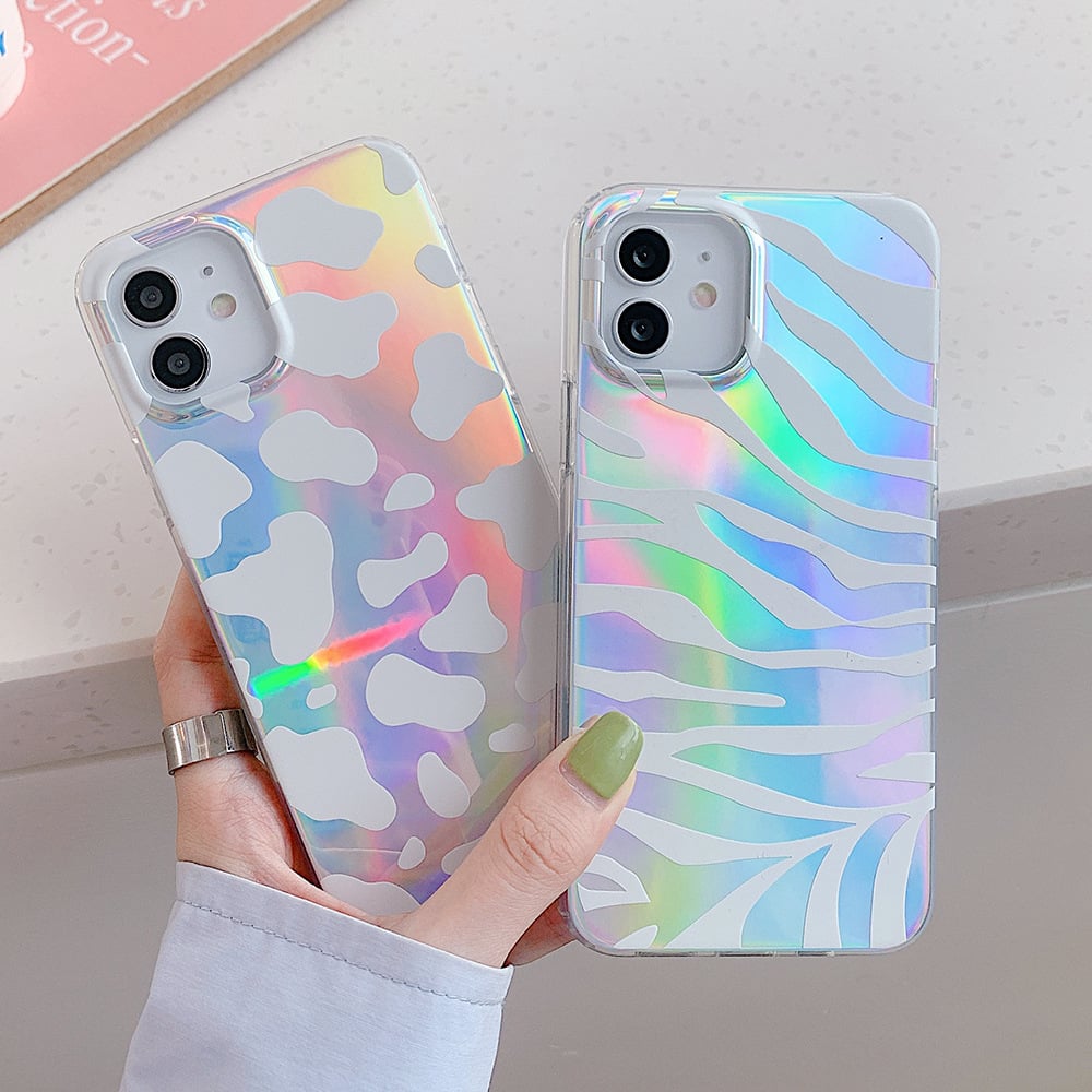 Funda de Silicona con Estampado Láser de Cebra y Leopardo de Doble Cara