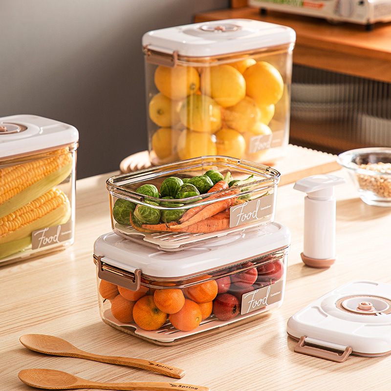 Caja de Almacenamiento al Vacío para Alimentos, contenedor transparente