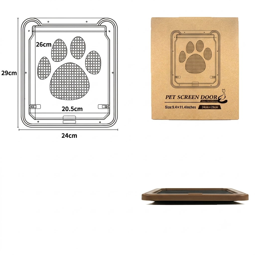 Puerta para Mascotas Creativa con Diseño Resistente a Rasguños