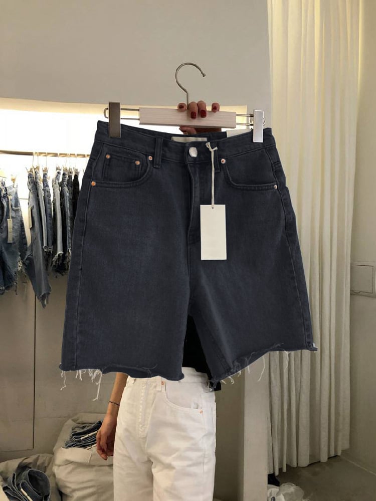 Shorts Vaqueros Casuales Sueltos de Cinco Puntos para Mujer