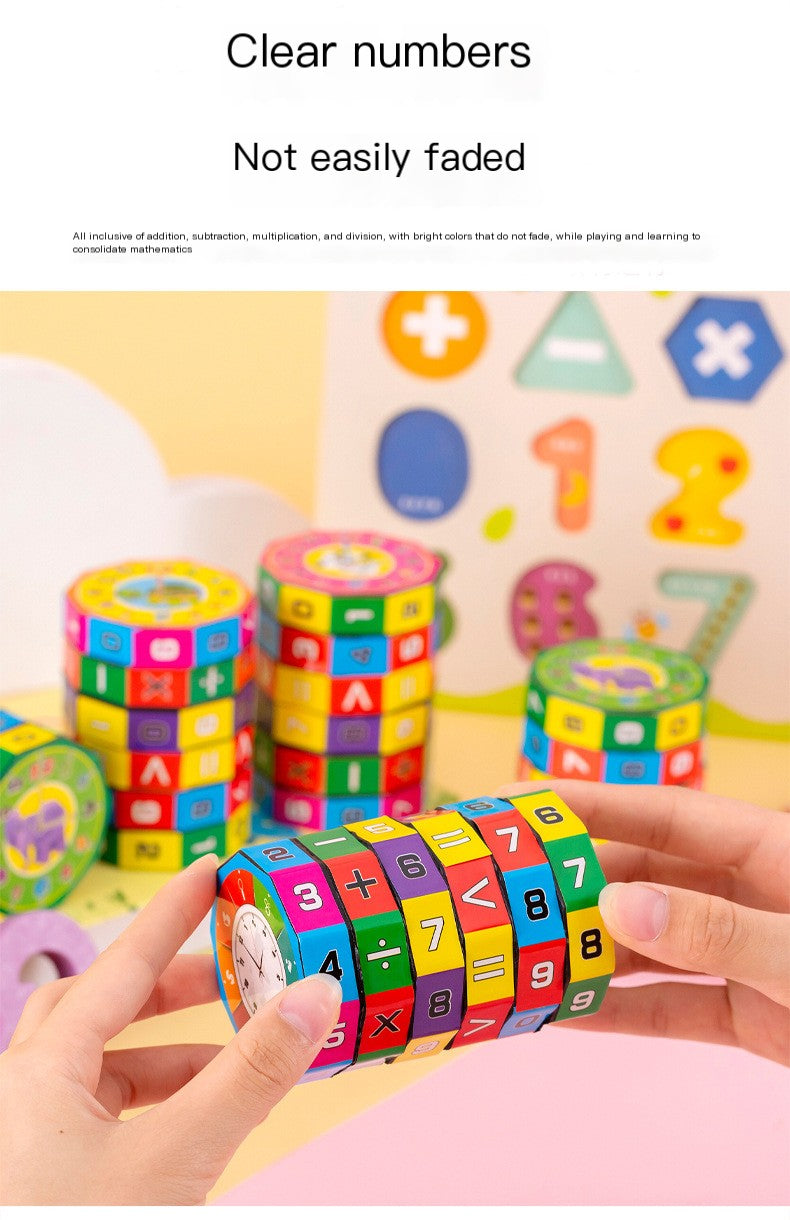 Cubo Cilíndrico de Seis Caras para Aprendizaje Matemático para Niños