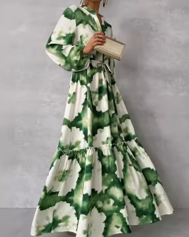 Vestido Largo de Manga Larga para Mujer Elegante