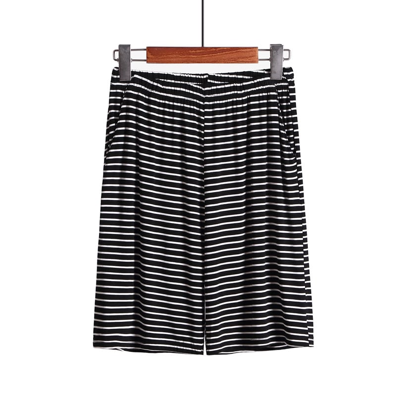 Pantalones Cortos Holgados a Rayas de Tallas Grandes para Estar por Casa