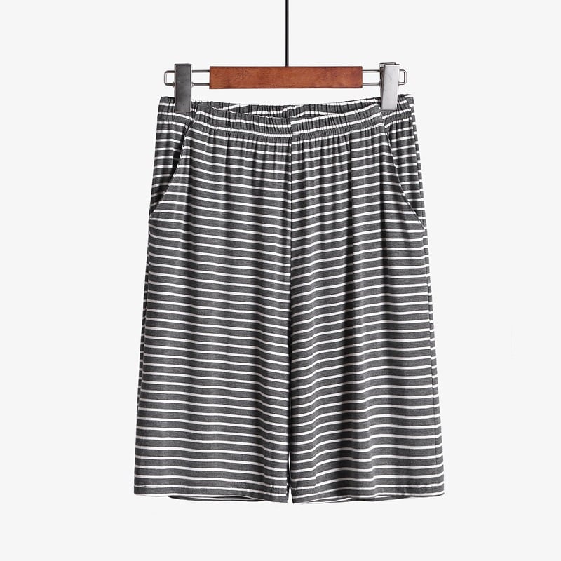 Pantalones Cortos Holgados a Rayas de Tallas Grandes para Estar por Casa
