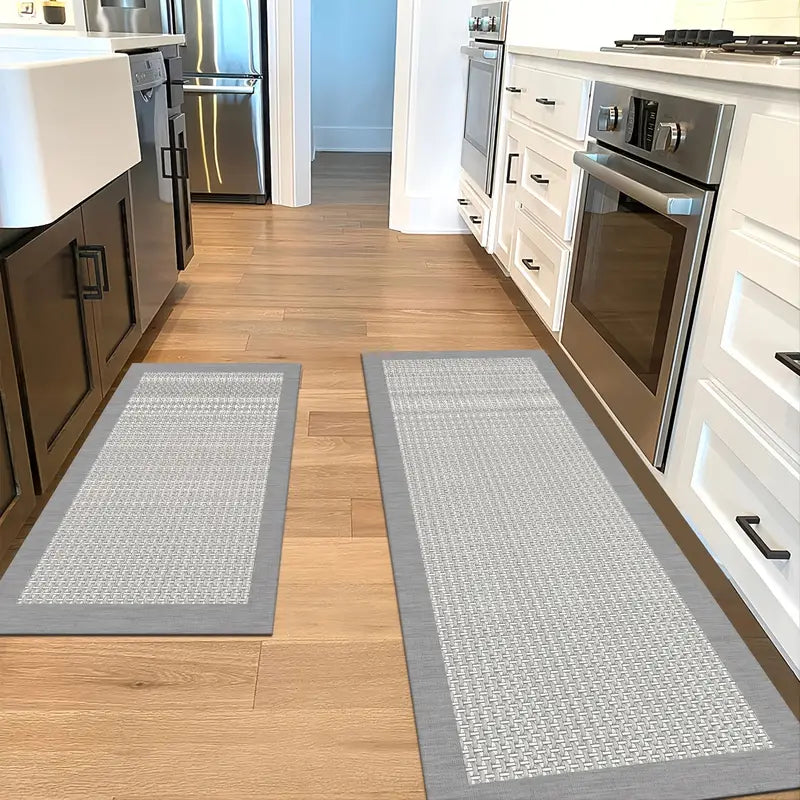 Paquete de 2 alfombrillas duraderas para suelo de cocina, antideslizantes e impermeables