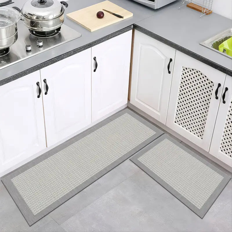 Paquete de 2 alfombrillas duraderas para suelo de cocina, antideslizantes e impermeables