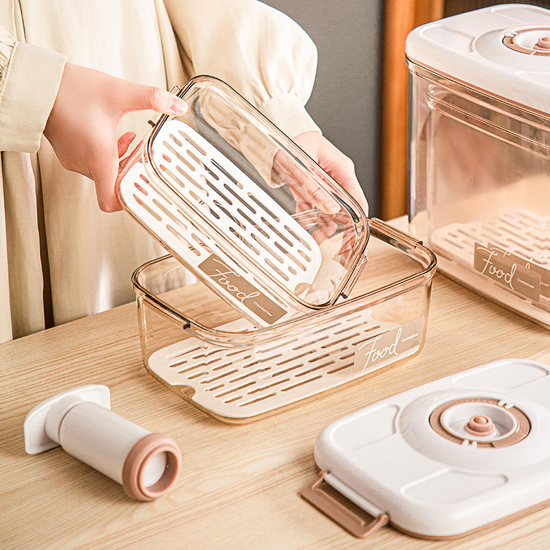 Caja de Almacenamiento al Vacío para Alimentos, contenedor transparente