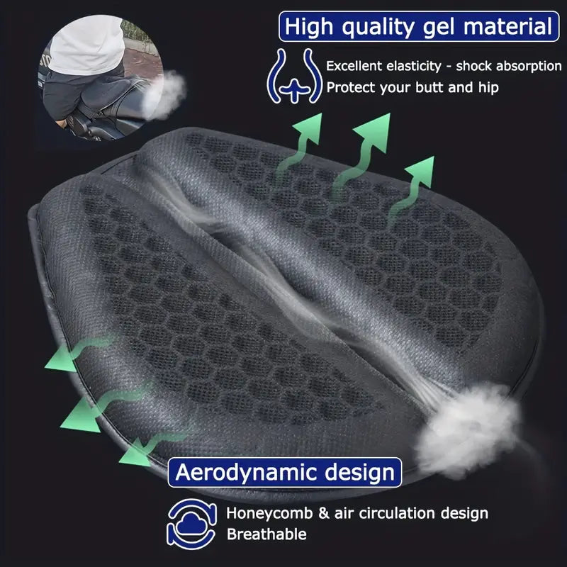 Cojín de Asiento de Motocicleta con Estructura de Panal de Gel