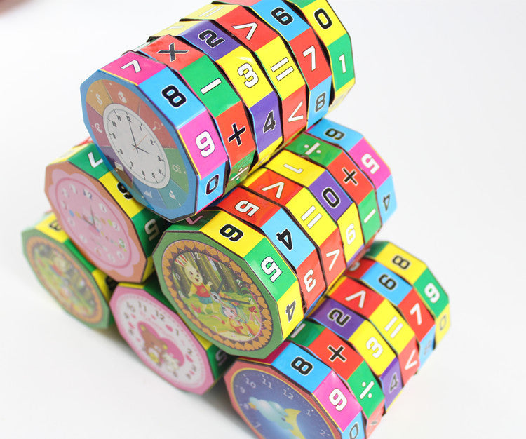 Cubo Cilíndrico de Seis Caras para Aprendizaje Matemático para Niños
