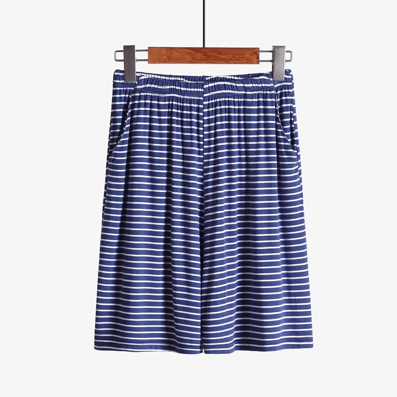 Pantalones Cortos Holgados a Rayas de Tallas Grandes para Estar por Casa