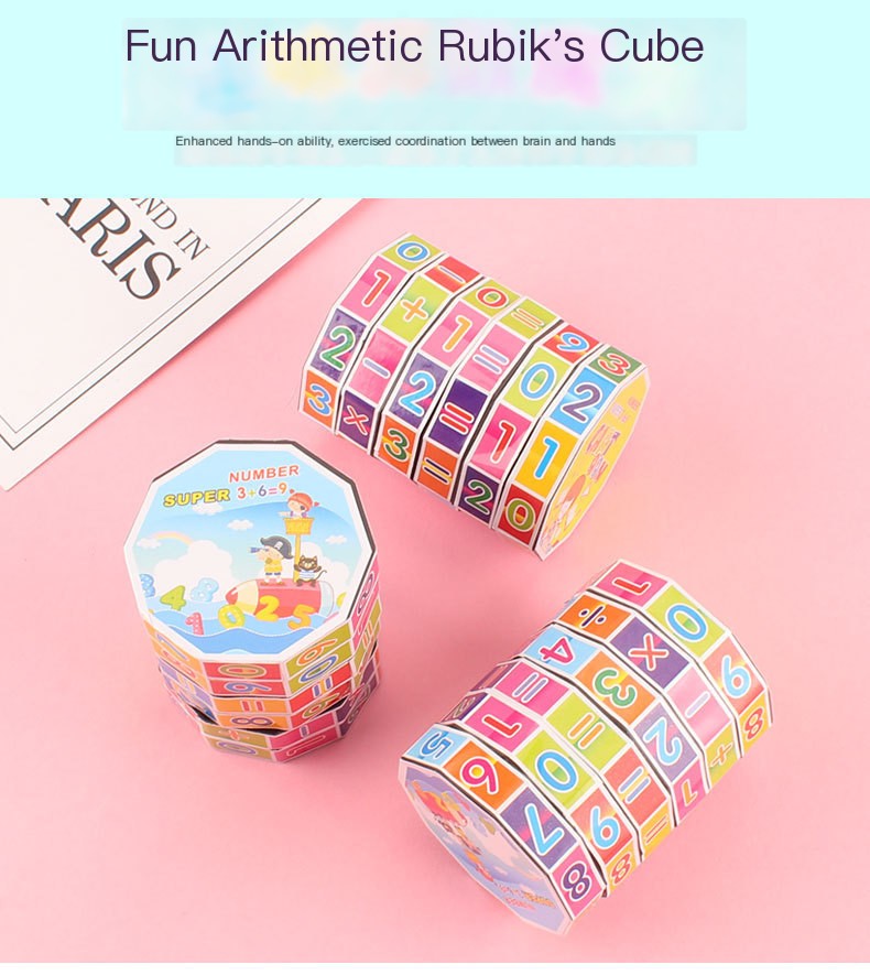 Cubo Cilíndrico de Seis Caras para Aprendizaje Matemático para Niños