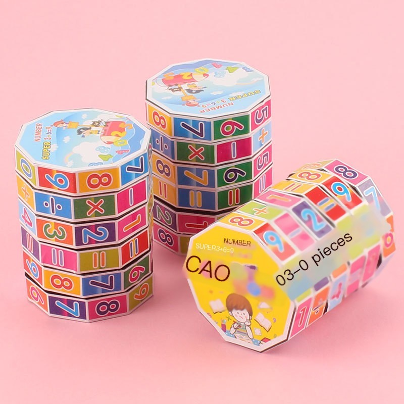 Cubo Cilíndrico de Seis Caras para Aprendizaje Matemático para Niños