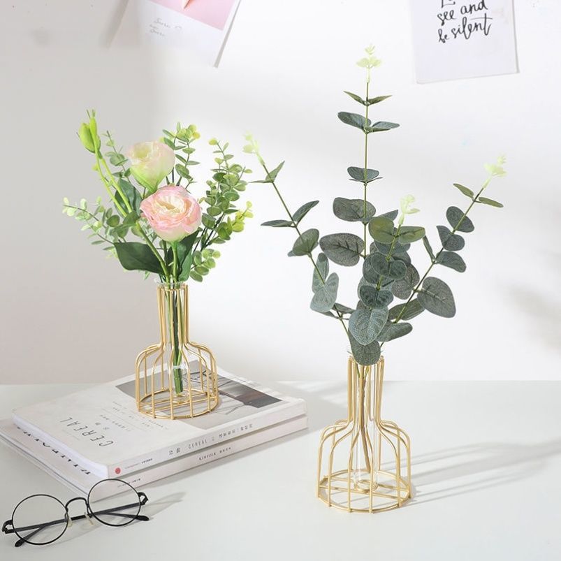 Jarrón de Metal de Estilo Nórdico para Decoración Hidropónica